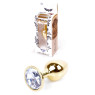 Анальний затор Boss Series - Jewellery Gold PLUG Clear S