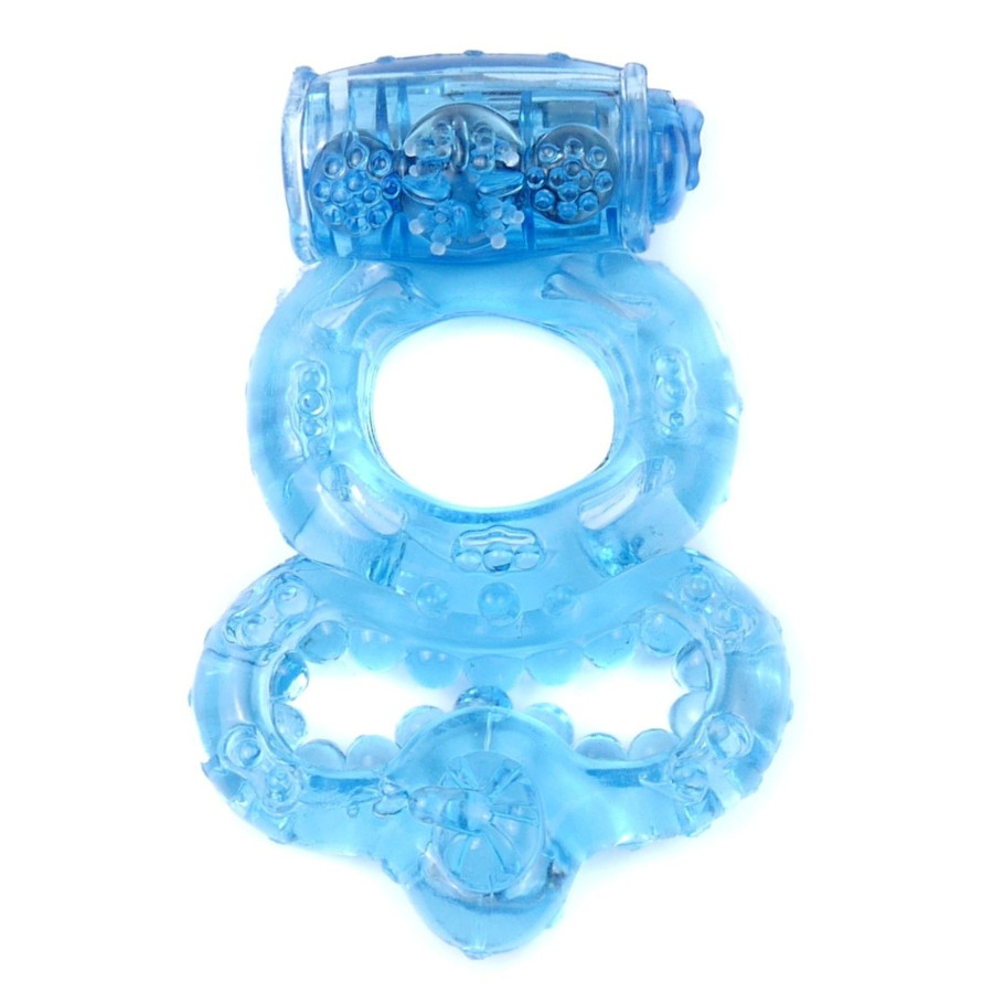 Ерекційне вібро кільце BOSS Vibrating Duo Cock Ring Blue