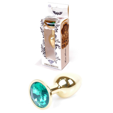Анальний затор Boss Series - Jewellery Gold PLUG Green S