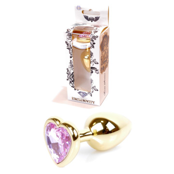 Анальний затор Boss Series - Jewellery Gold Heart PLUG Rose S