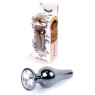 Анальний затор Boss Series - Jewellery Dark Silver BUTT PLUG Clear