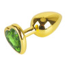Анальна пробка з кристалом GOLD HEART, розмір S
