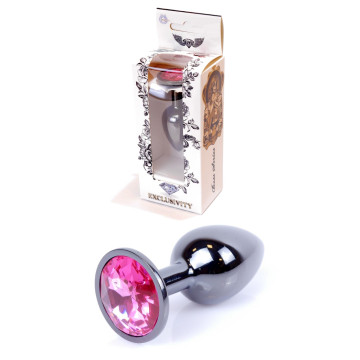 Анальний затор Boss Series - Jewellery Dark Silver PLUG Pink S