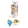 Анальний затор Boss Series - Jewellery Gold Heart PLUG Light Blue S