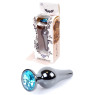 Анальний затор Boss Series - Jewellery Dark Silver BUTT PLUG Light Blue