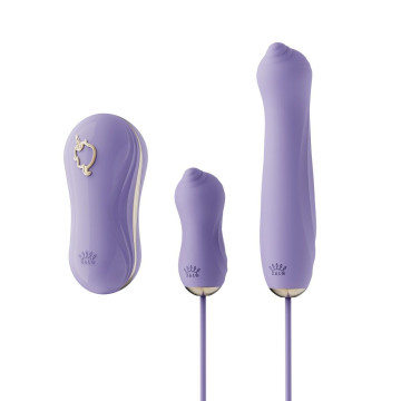 Набір 3в1 Zalo – UNICORN Set Violet, віброяйце, пульсатор, вакуумний стимулятор