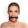 Кляп-палиця на ременях Art of Sex – Gag Stick Silicon, чорний, натуральна шкіра