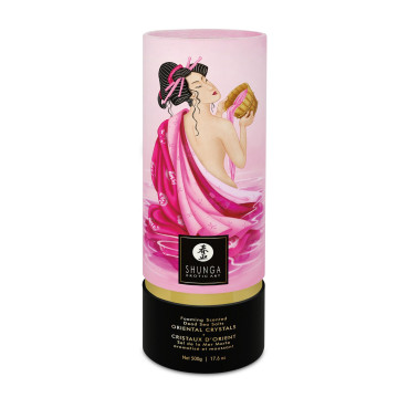 Пінлива сіль для ванни Shunga Dead Sea salt Oriental Crystals — Rose Petal, сіль Мертвого моря, 500 г