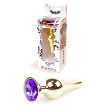 Анальний затор Boss Series - Jewellery Gold BUTT PLUG Purple
