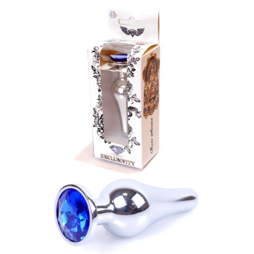 Анальний затор Boss Series - Jewellery Silver BUTT PLUG Dark Blue