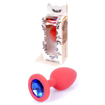 Силіконовий анальний затор Boss Series - Jewellery Red Silicon PLUG Medium Blue M