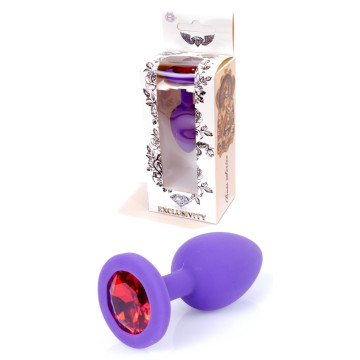 Силіконовий анальний затор Boss Series - Jewellery Purple Silicon PLUG Medium Red M