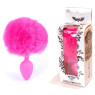 Анальна пробка (розмір S) з хвостом Boss Series - Silicon PLUG Bunny Tail Pink