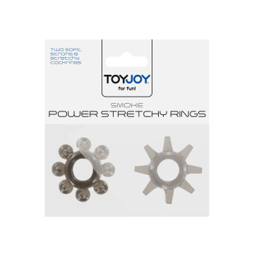 Набір з 2 шт кілець на пеніс Toy Joy - Power Stretchy Rings 2pcs Grey