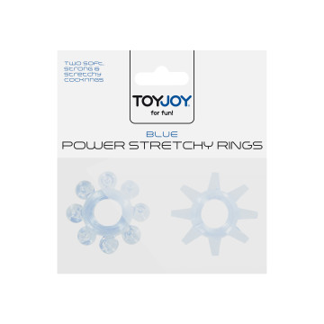 Набір з 2 шт кілець на пеніс Toy Joy - Power Stretchy Rings 2pcs Blue