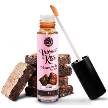 Блиск для губ з ефектом вібрації Secret Play - LIP GLOSS Vibrant Kiss Brownie, 6 г