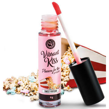 Блиск для губ з ефектом вібрації Secret Play - LIP GLOSS Vibrant Kiss Sweet Popcorn, 6 г