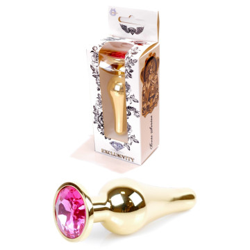 Анальний затор Boss Series - Jewellery Gold BUTT PLUG Pink