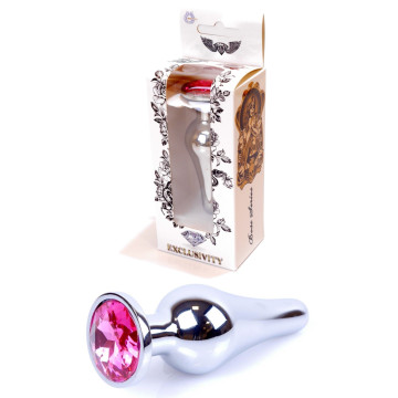 Анальний затор Boss Series - Jewellery Silver BUTT PLUG Pink