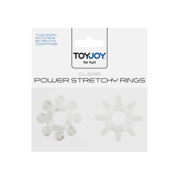 Набір з 2 шт кілець на пеніс Toy Joy - Power stretchy Rings Clear
