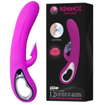 Вібратор із вакуумною стимуляцією клітора - ROMANCE MASSAGE Sucking & Vibrating