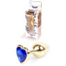 Анальний затор Boss Series - Jewellery Gold Heart PLUG Dark Blue S