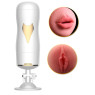 Мастурбатор із двома входами на присосці Boss Series: Vibrating Masturbation Cup White