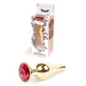 Анальний затор Boss Series - Jewellery Gold BUTT PLUG Red