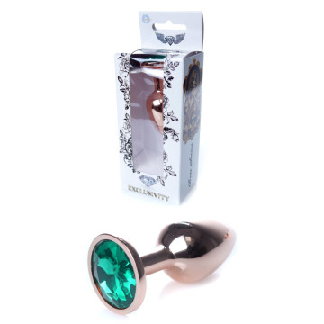 Анальний затор Boss Series - Jewellery Red Gold PLUG Green S