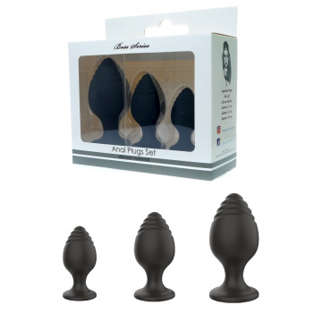 Набір анальних стимуляторів Boss Series - Silicone Anal Plugs Set, 2,8 / 3,5 / 4,4 см