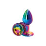 Металева анальна пробка Multicolour Metal Plug Rainbow, діаметр 2,8 см, довжина 7 см, розмір S