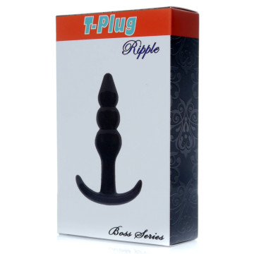 Анальний плаг Boss Series - T Plug Ripple Black