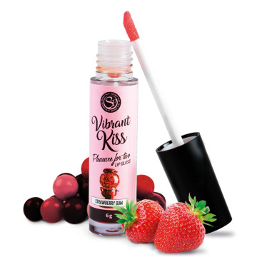 Блиск для губ з ефектом вібрації Secret Play - LIP GLOSS Vibrant Kiss Strawberry Gum, 6 г
