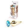 Анальний затор Boss Series - Jewellery Gold BUTT PLUG Light Blue