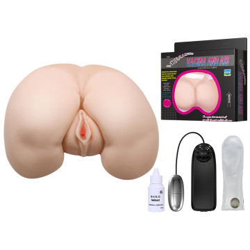 Мастурбатор вагіна і анус з вібрацією BAILE - VAGINA AND ASS, Heating function Vibration