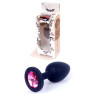 Силіконовий анальний затор Boss Series - Jewellery Black Silicon PLUG Medium Pink M