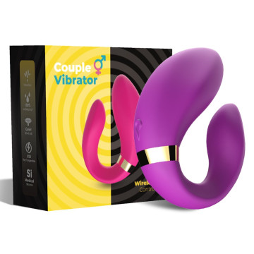Вібромасажер для пар Boss Series з пультом ДК - Couple Vibrator Purple USB 9 Function