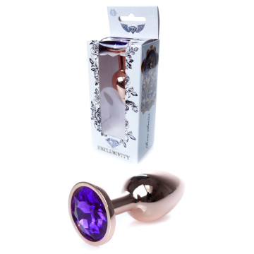 Анальний затор Boss Series - Jewellery Red Gold PLUG Purple S