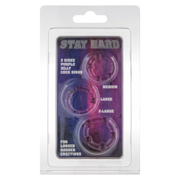 Набір з 3 шт ерекційних кілець STAY HARD-Three Rings Purple
