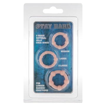 Набір з 3 шт ерекційних кілець STAY HARD-Three Rings Skin