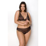 Комплект білизни Passion AMBERLY SET 6XL/7XL black, ліф, трусики бразиліана, люрексова нитка