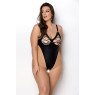 Боді з екошкіри Passion CELINE BODY 6XL/7XL black, з доступом, відкритий