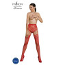 Еротичні колготки-бодістокінг Passion ECO S004 red, закриті трусики, декор, підв’язки