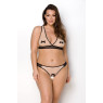 Комплект білизни Passion VIENA SET 4XL/5XL, beige, ліф, стрінги з доступом, бантики