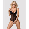 Сітчасте боді з відкритими сідницями Obsessive 841-TED-1 teddy L/XL, чорний
