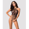 Бодістокінг з великою та дрібною сіткою Obsessive B118 teddy S/M/L, чорний, з доступом
