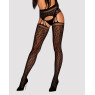 Сітчасті панчохи-стокінги під леопард Obsessive Garter stockings S817 S/M/L, імітація гартерів, з до