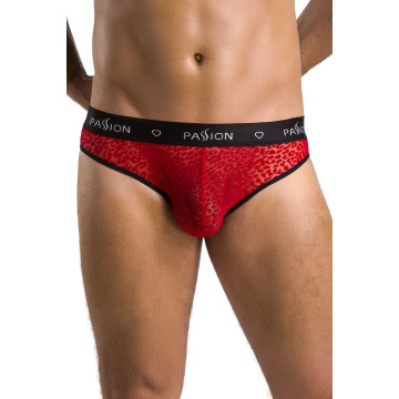 Чоловічі напівпрозорі труси Passion 031 SLIP MIKE XXL/XXXL Red, під леопард