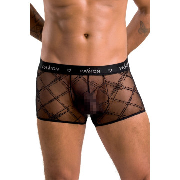 Чоловічі прозорі боксери Passion 032 SHORT JAMES L/XL Black, сітка