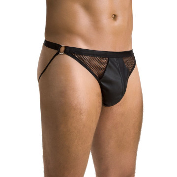 Чоловічі відкриті сліпи Passion 034 OPEN LUKE XXL/XXXL Black, екошкіра
